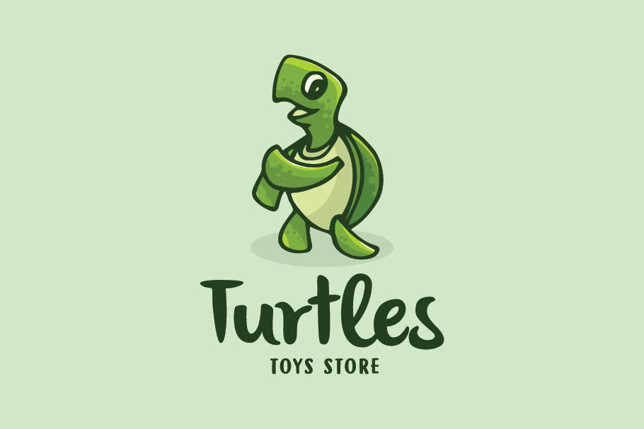 Turtles Dance Cartoon Logo