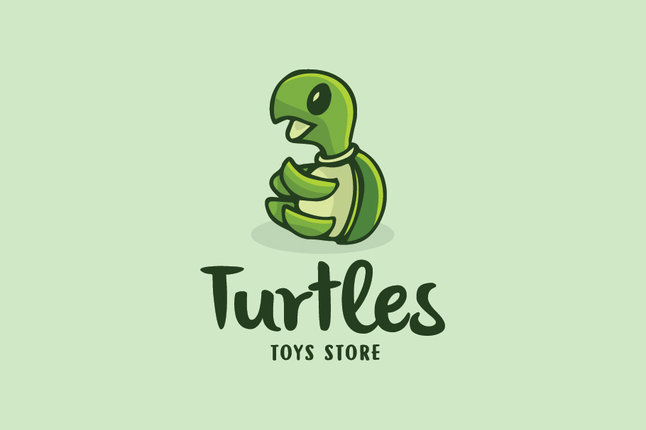 Turtles Funny Cartoon Logo