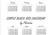 Black Red Calendar