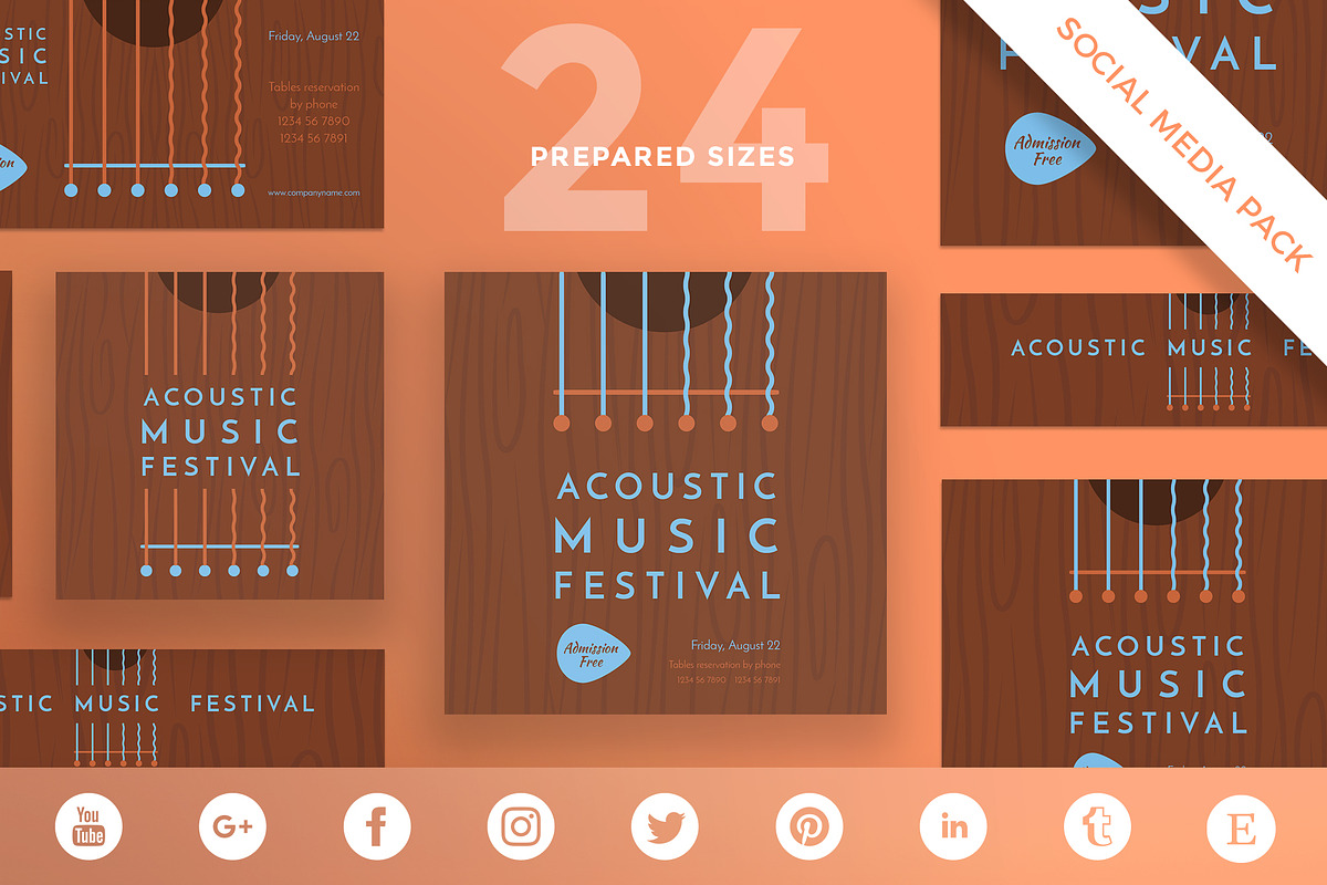 Social Media Pack | Music Festival in Social Media Templates - product preview 8