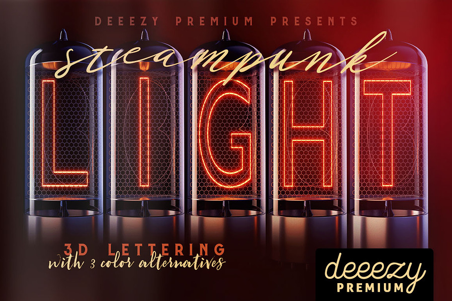 Steampunk Lights - 3D Lettering
