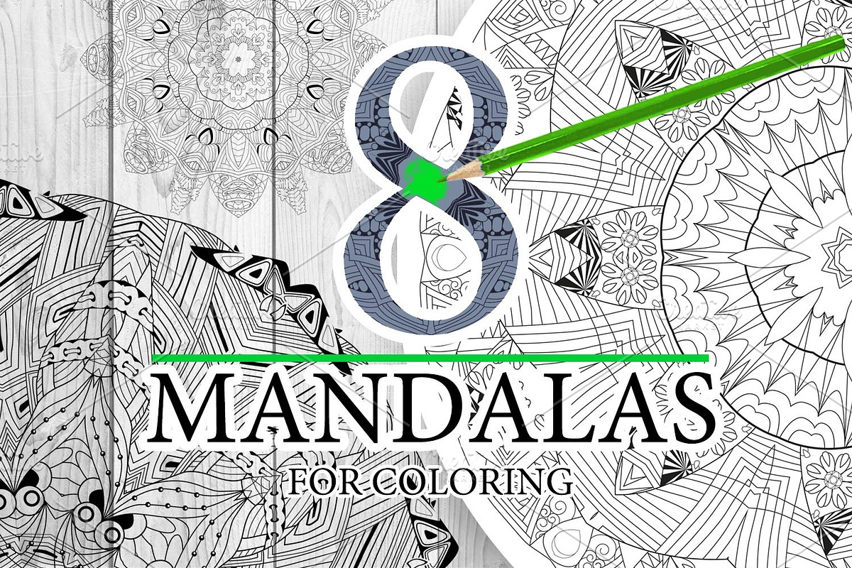 Unusual mandalas for coloring 4 in Objects - product preview 8