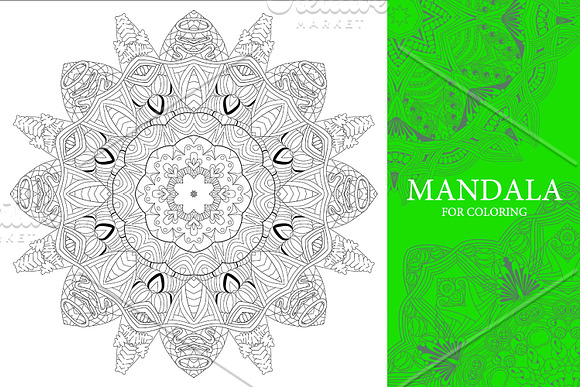 Unusual mandalas for coloring 4 in Objects - product preview 1