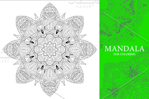 Unusual mandalas for coloring 4 in Objects - product preview 2