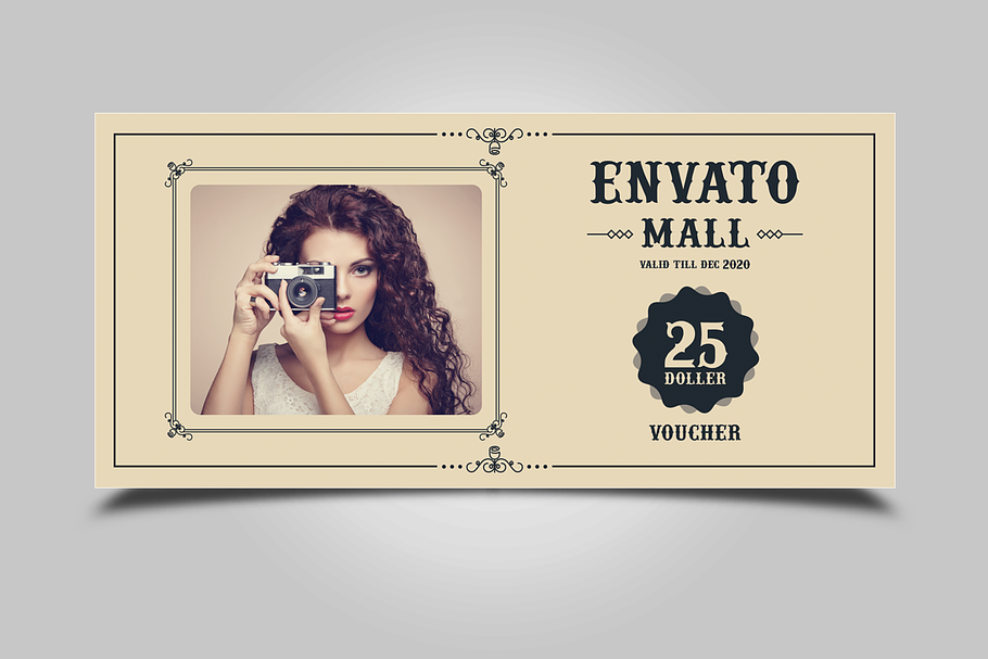 Vintage Voucher Template in Card Templates - product preview 8