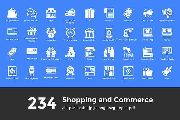 234 Shopping Glyph Icons