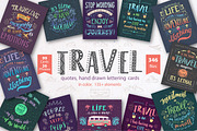 Travel.Hand drawn lettering in color