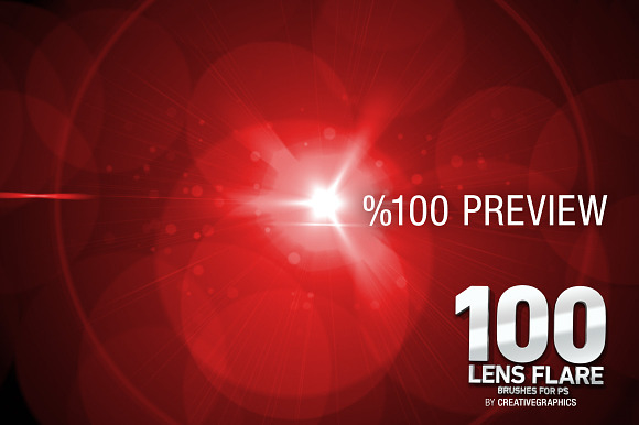 100 Lens Flare Brushes for Photoshop in Photoshop Brushes - product preview 1