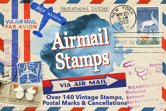 Airmail Postal Kit 140 Items in Objects - product preview 4