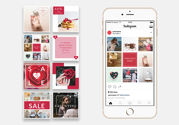 Valentine's Blogger Bundle in Instagram Templates - product preview 1