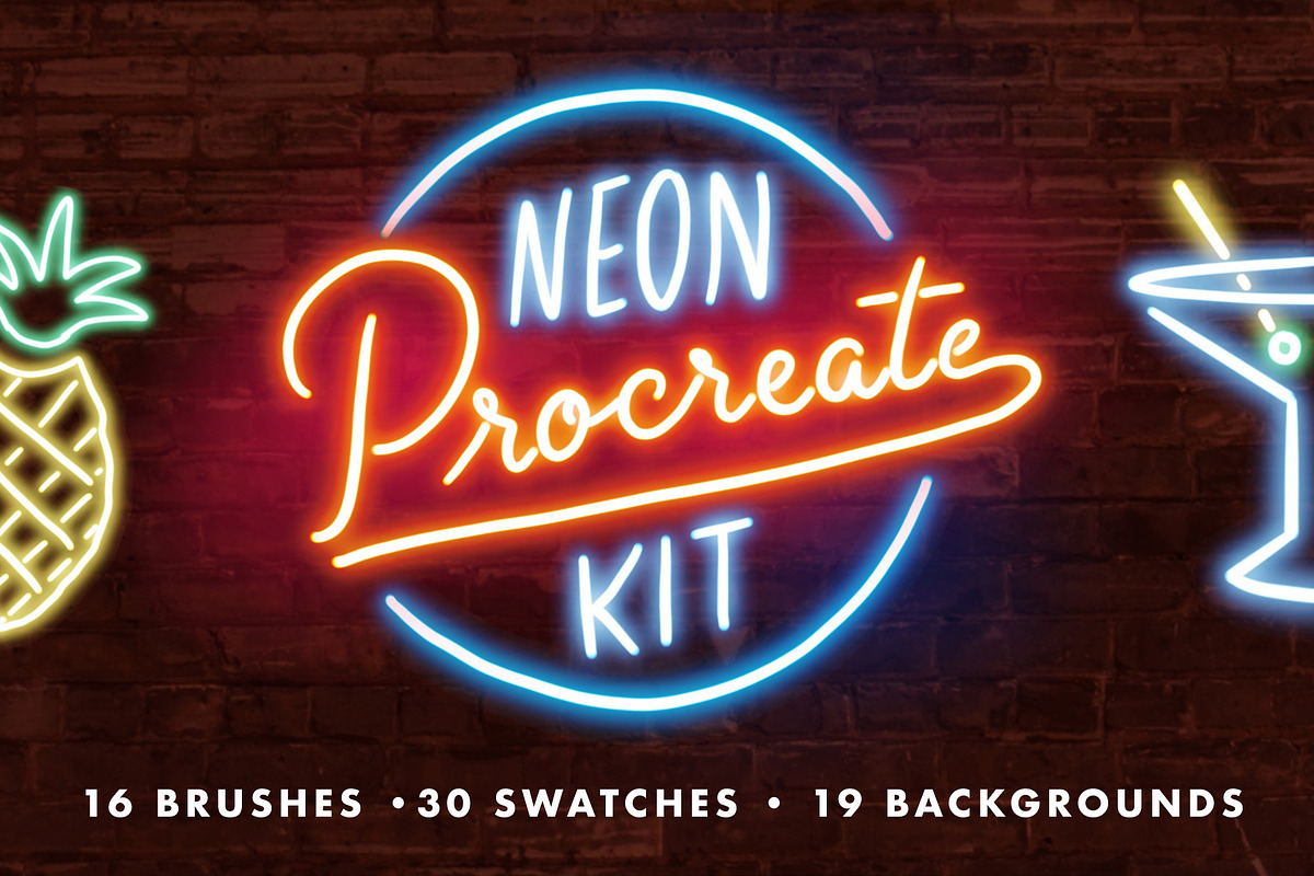 Neon Procreate Brush Kit in Add-Ons - product preview 8