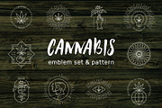 Cannabis emblem set & pattern