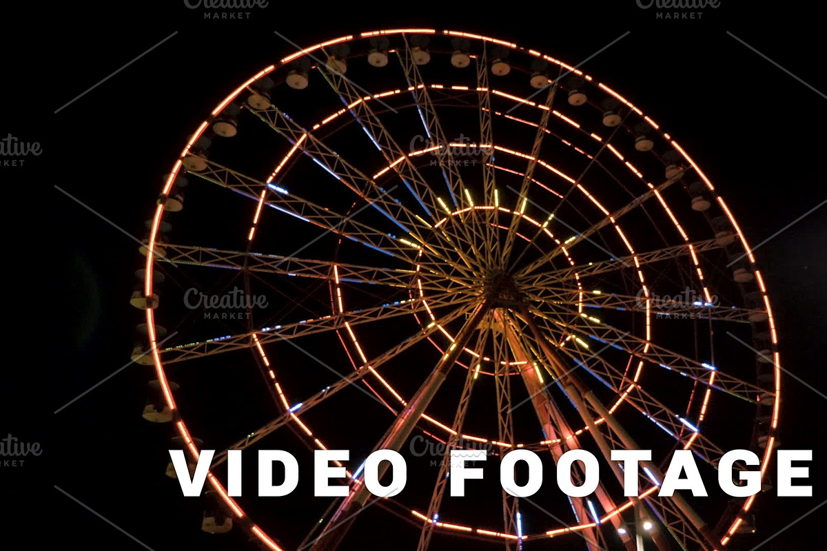 Ferris wheel at night in the city Batumi, Georgia in Graphics - product preview 8