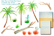 Watercolor Palm Trees Driftwood