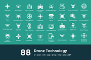 88 Drone Technology Vector Icons