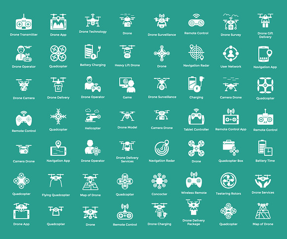 88 Drone Technology Vector Icons in Graphics - product preview 1