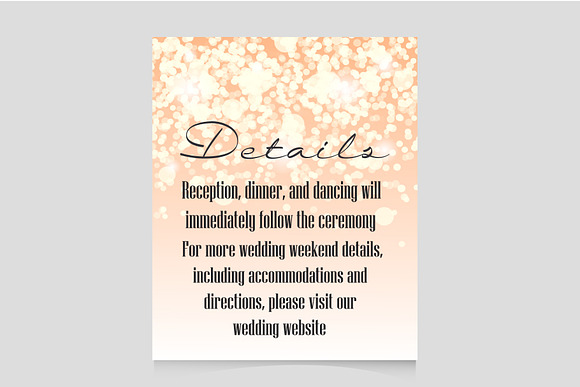 Bokeh lights Wedding invitation set in Postcard Templates - product preview 2