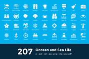 207 Occean and Sea Life Icons