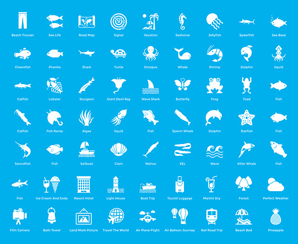 207 Occean and Sea Life Icons in Graphics - product preview 3