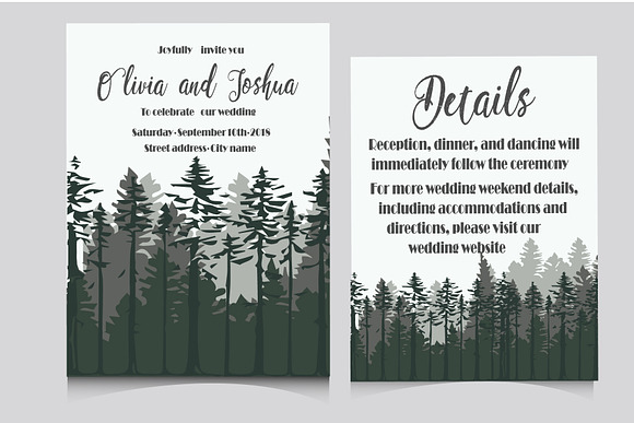Woods Wedding Invitation set in Wedding Templates - product preview 2