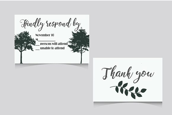 Woods Wedding Invitation set in Wedding Templates - product preview 3