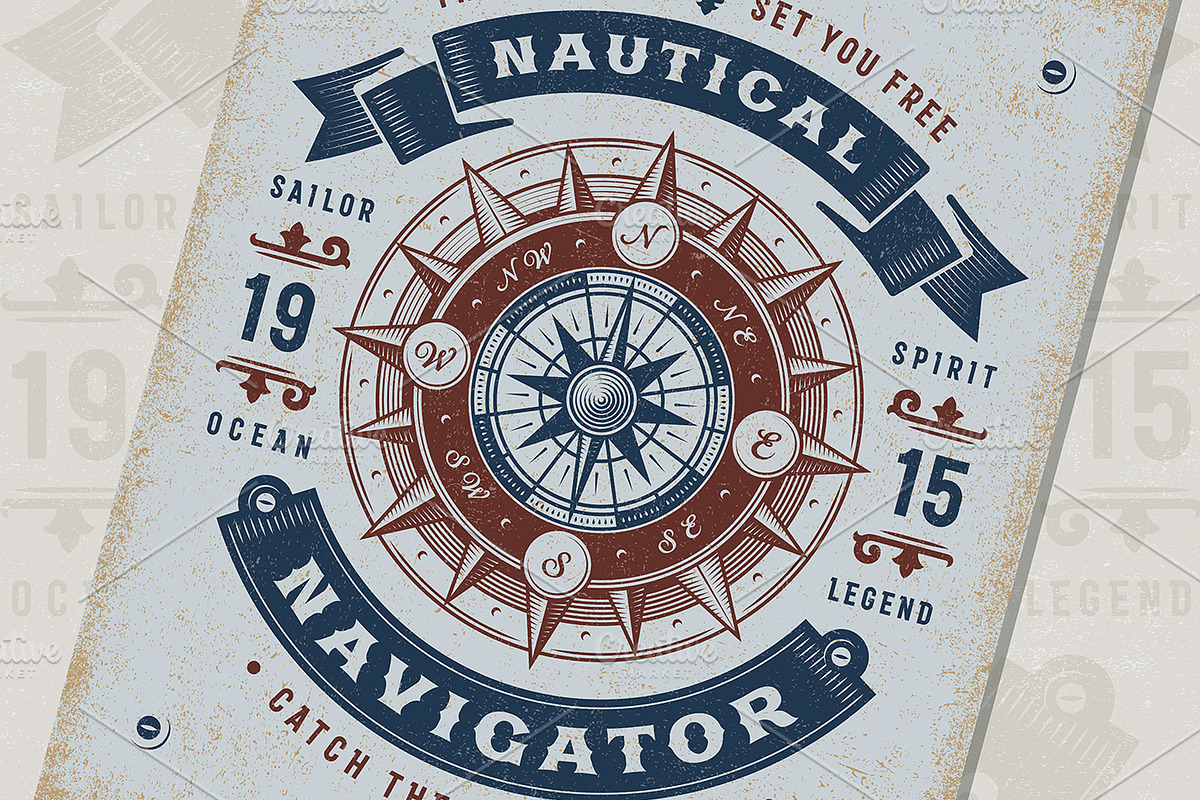 Nautical Navigator Typography in Illustrations - product preview 8