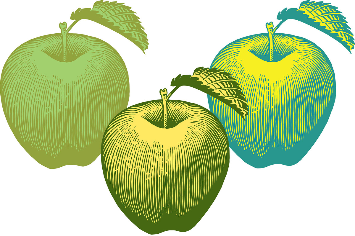 Yellow and Green Apple in Illustrations - product preview 8