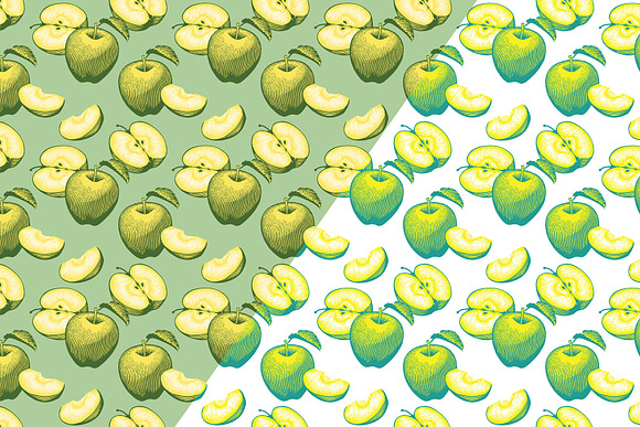 Yellow and Green Apple in Illustrations - product preview 2