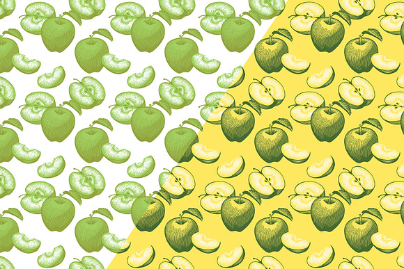 Yellow and Green Apple in Illustrations - product preview 3