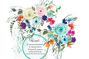 Watercolor Pastel Roses Clipart