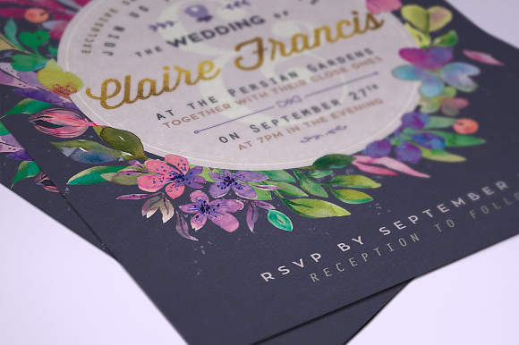 Ultra-Violet Lovely Foliage Card II in Wedding Templates - product preview 2