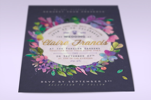 Ultra-Violet Lovely Foliage Card II in Wedding Templates - product preview 4