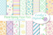 Spring Floral Digital Papers 