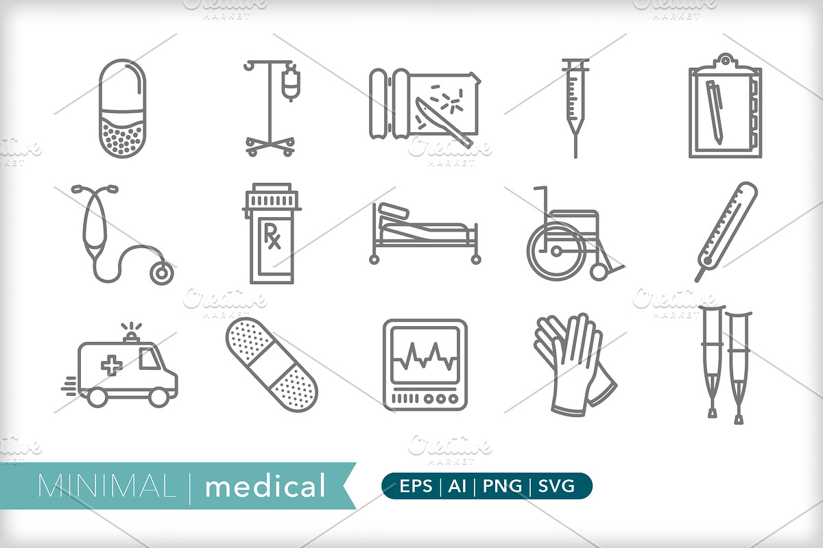 Minimal medical icons in Graphics - product preview 8