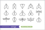 Minimal wings icons