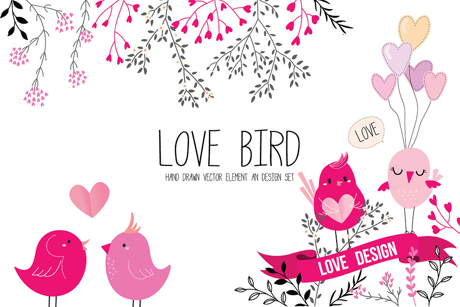 LOVE BIRD Valentine collection in Illustrations - product preview 8