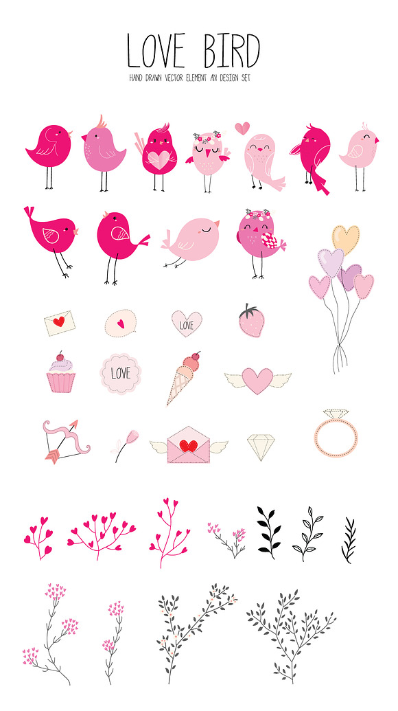 LOVE BIRD Valentine collection in Illustrations - product preview 2