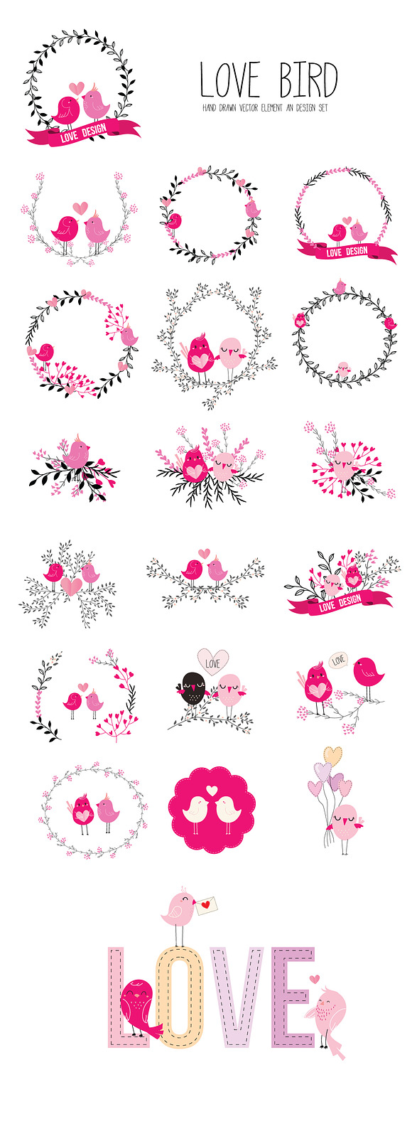 LOVE BIRD Valentine collection in Illustrations - product preview 3