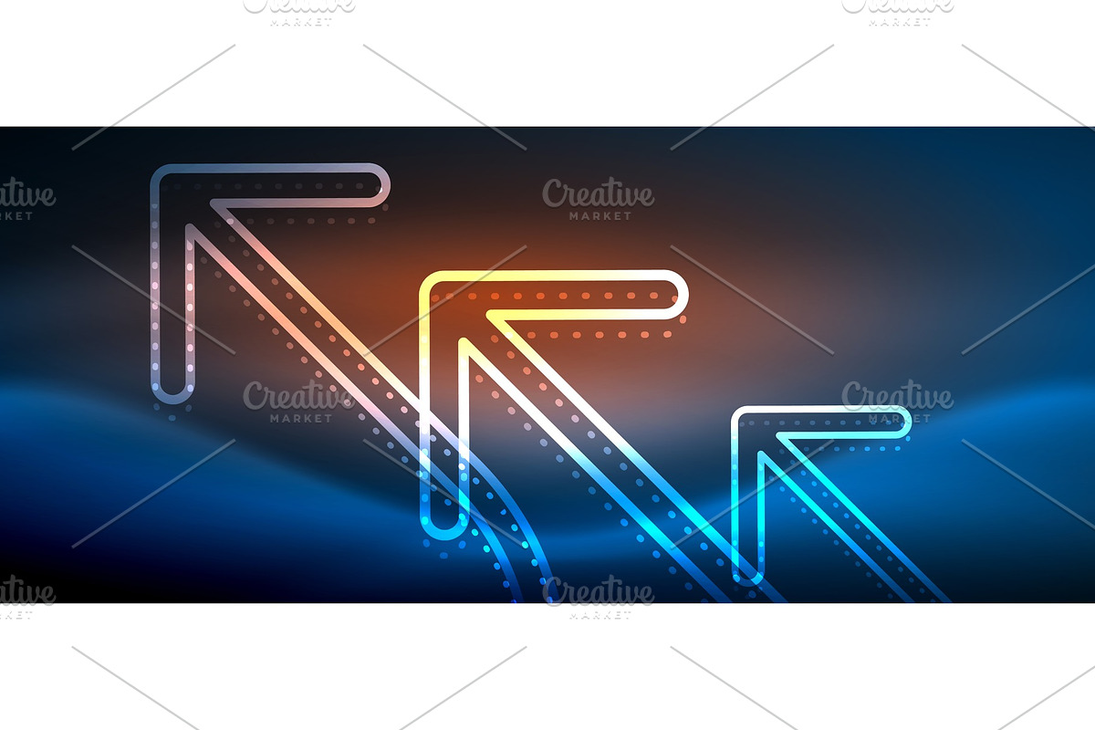 Techno neon glowing arrow background in Illustrations - product preview 8