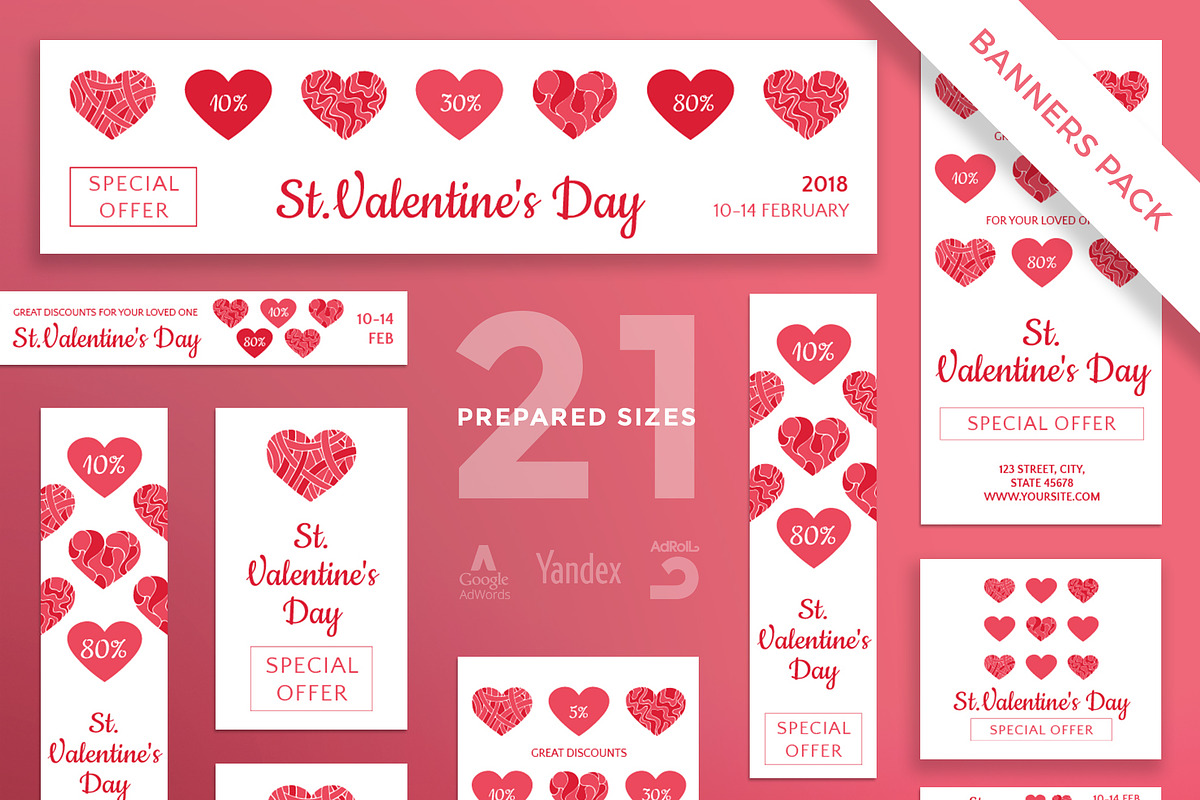 Banners Pack | Valentine's Day in Templates - product preview 8