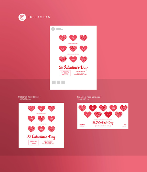 Social Media Pack | Valentine's Day in Social Media Templates - product preview 7