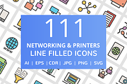 111 Network & Printers Filled Icons