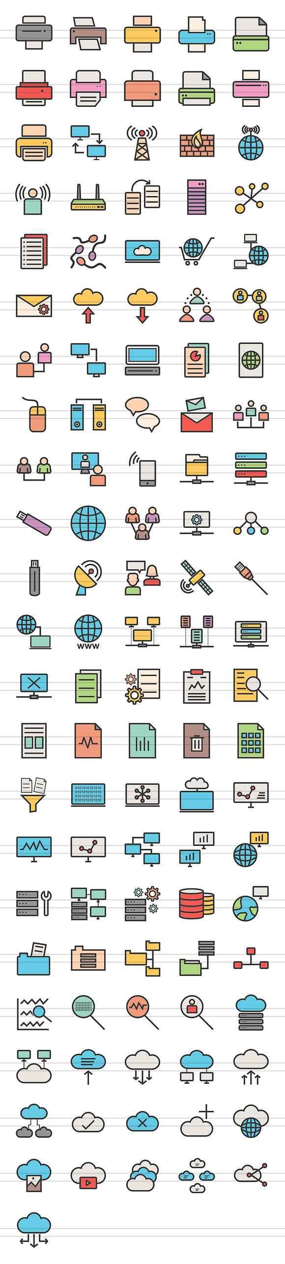111 Network & Printers Filled Icons in Graphics - product preview 1