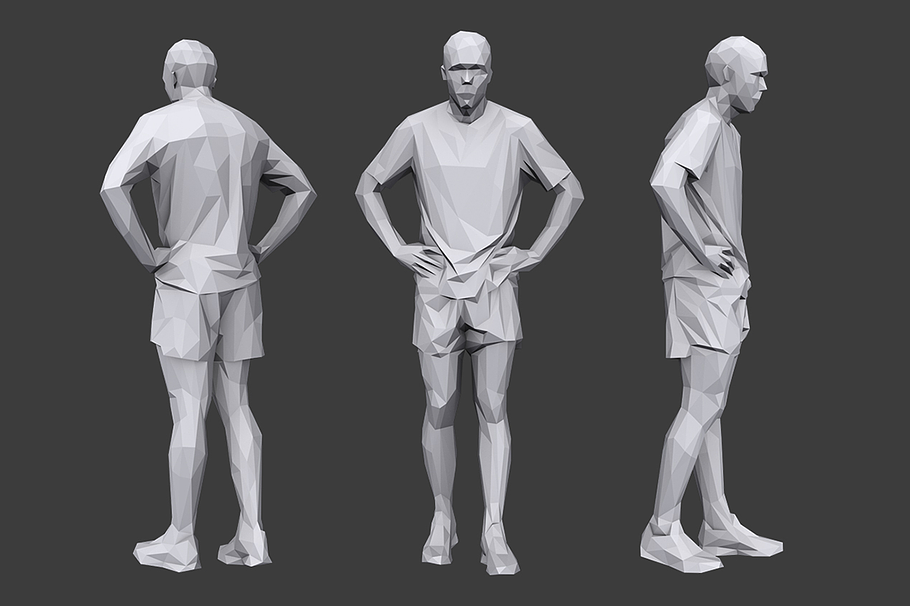 Lowpoly People Fitness Pack in People - product preview 2