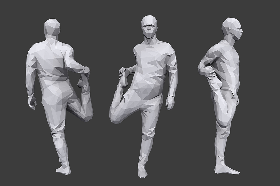 Lowpoly People Fitness Pack in People - product preview 4