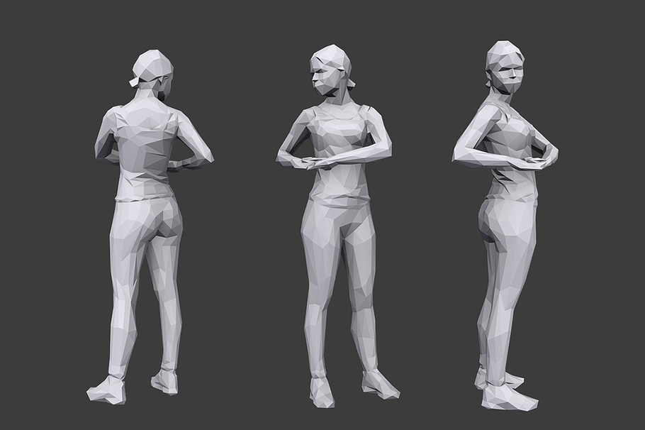 Lowpoly People Fitness Pack in People - product preview 6