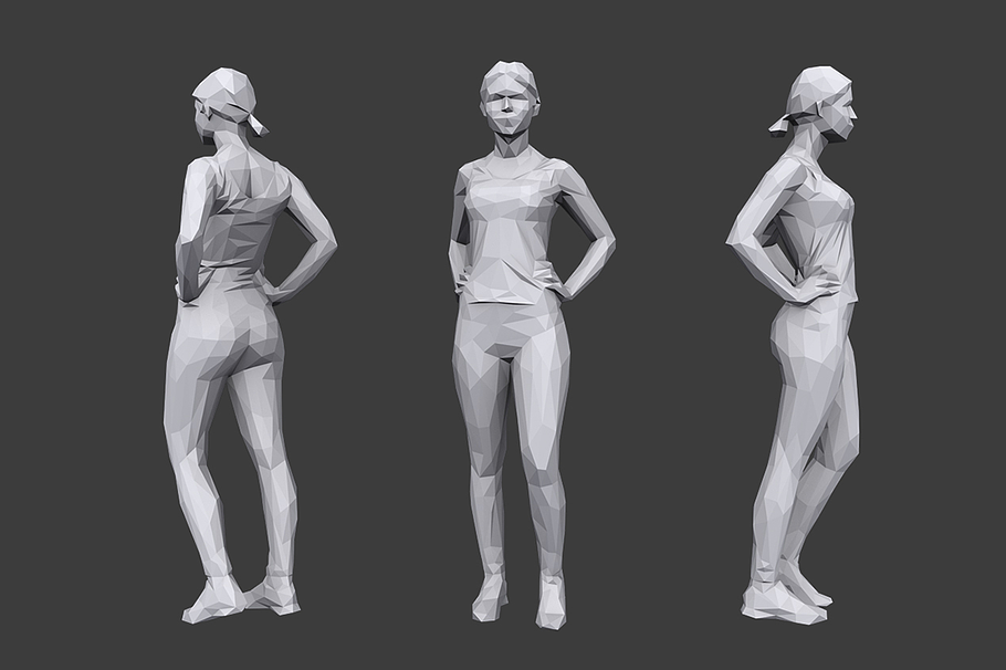Lowpoly People Fitness Pack in People - product preview 8