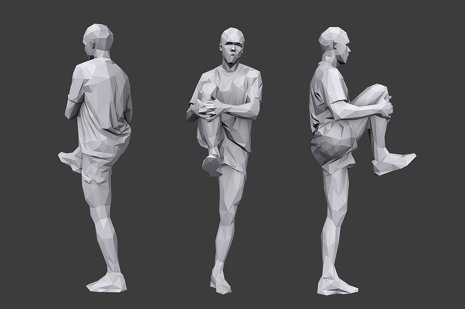 Lowpoly People Fitness Pack in People - product preview 12