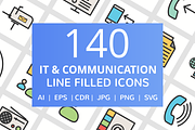 140 IT & Communication Filled Icons