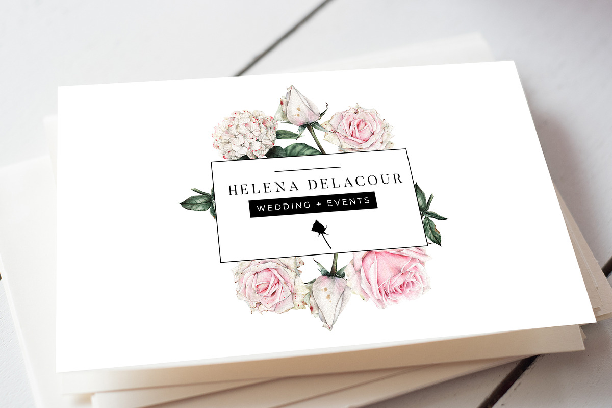 Roses Business Card  in Business Card Templates - product preview 8